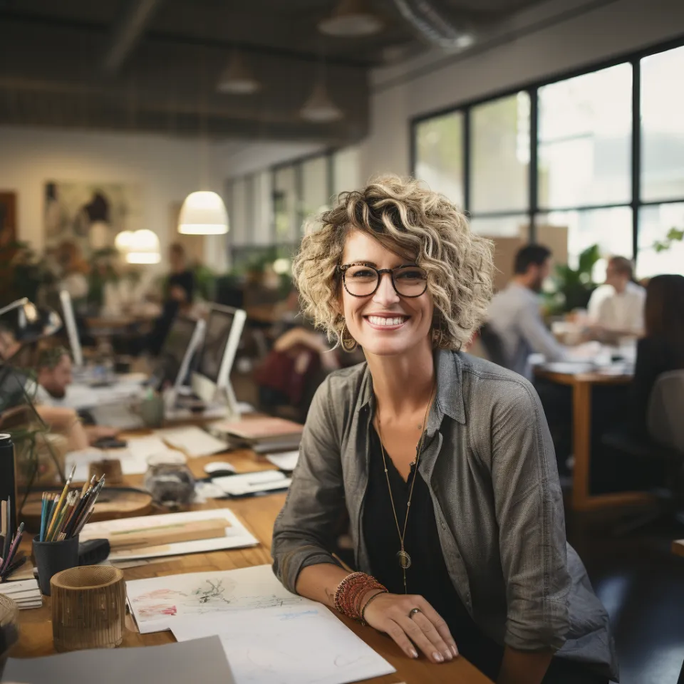 Mulher jovem planeadora com caderno
